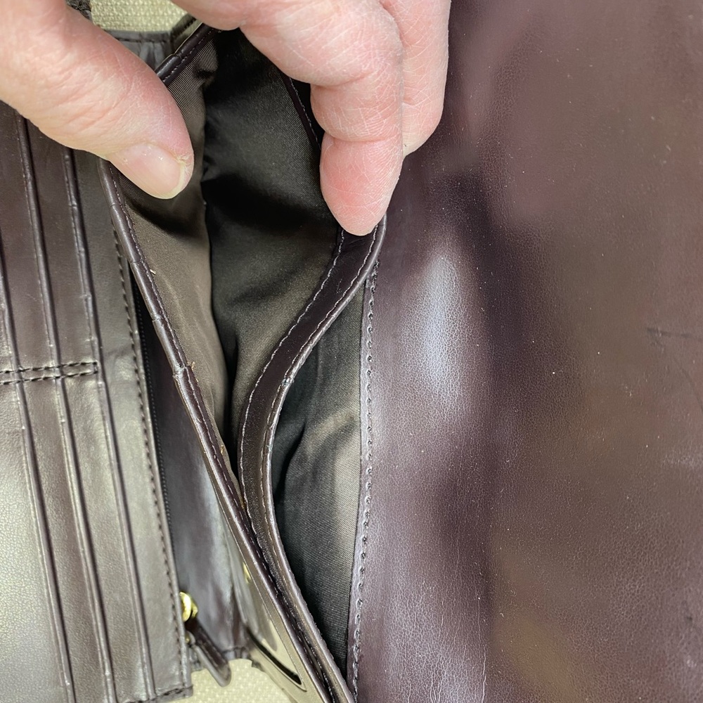 COACH CAMPBELL BROWN LEATHER WALLET - Picture 8 of 11